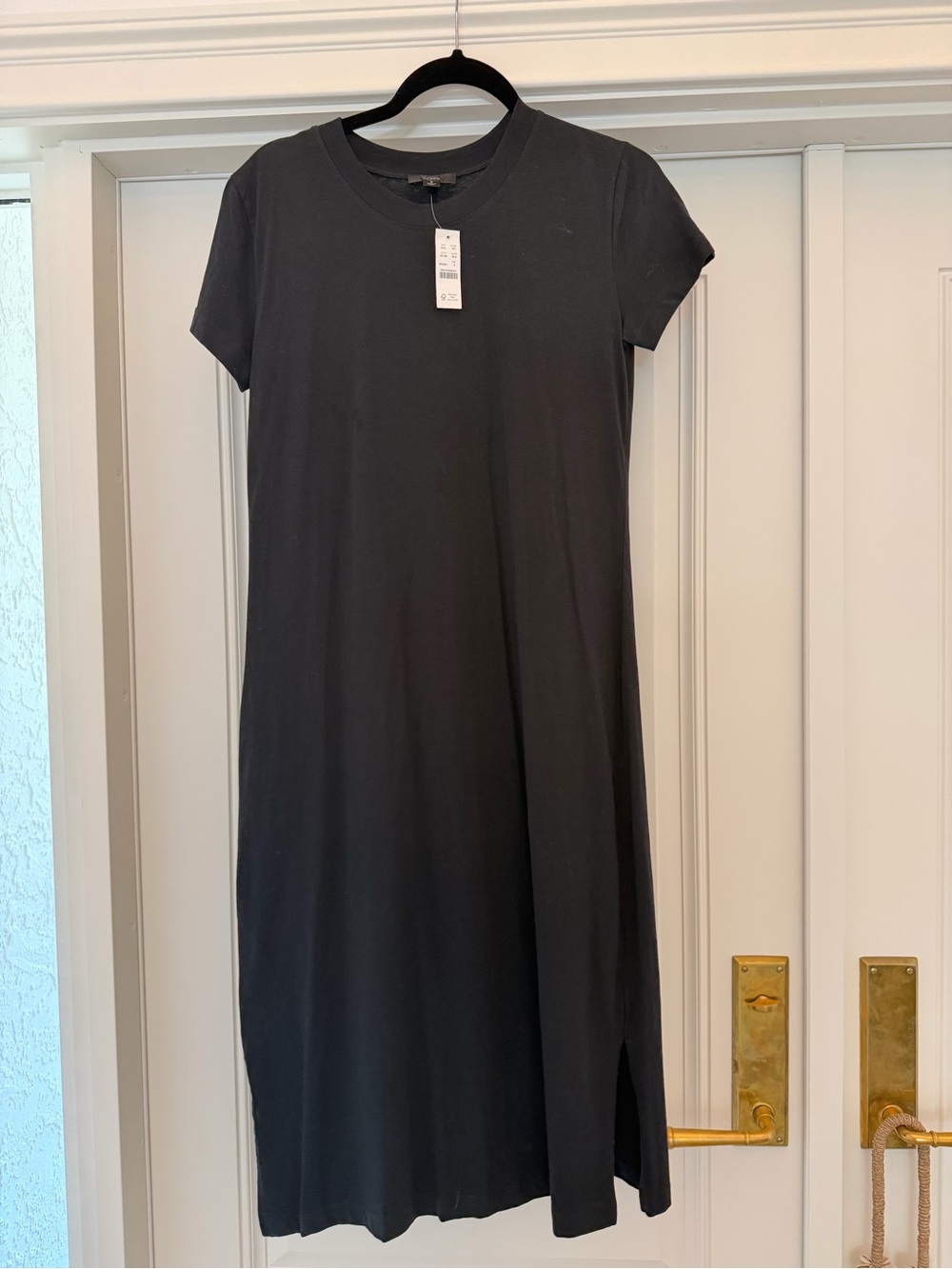 NWT J. Crew Classic Black Cotton Midi Dress size S